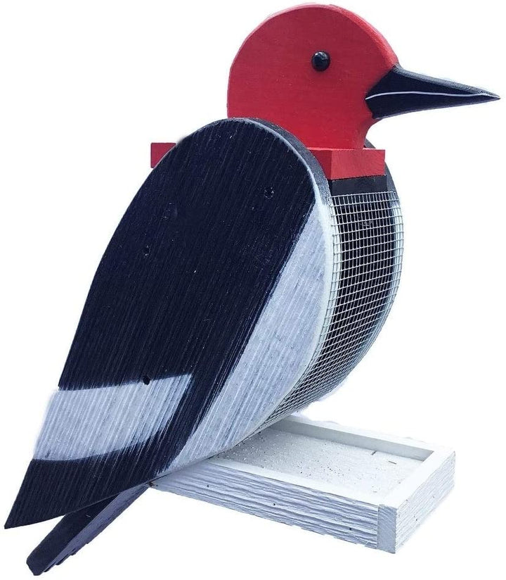 Pine Woodpecker Bird Shaped Feeder Color Hanging Wood Made