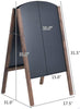 31 5 inch Frame Sign Menu Chalkboard Wooden Sidewalk Easel Chalk Stand Black MDF - Diamond Home USA