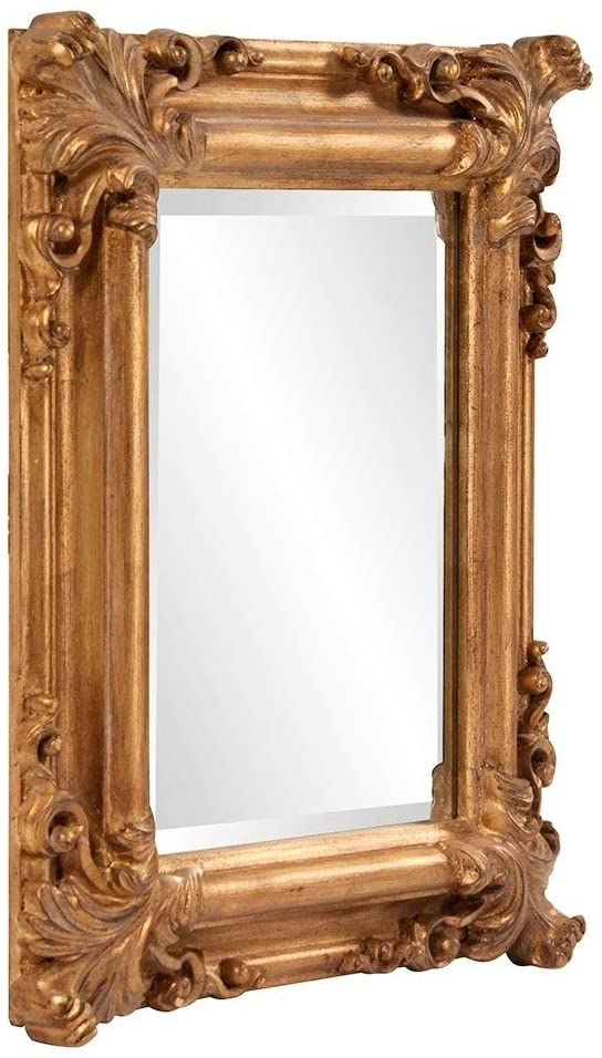 Rustic Gold Wall Mirror Classic Traditional Beveled Glass Includes Hardware