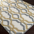 Hand Woven White Wool Area Rug 2' X 3' Abstract Geometric Modern Contemporary Latex Free Handmade