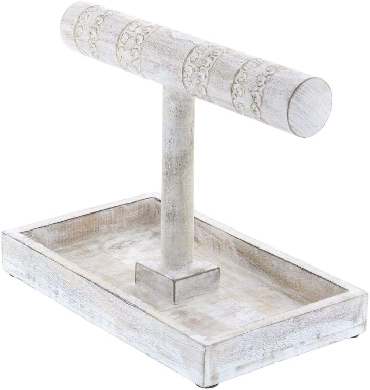 Wood Jewelery Holder 12 Inches Wide 10 High White Rustic - Diamond Home USA