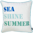 Unknown1 Sea Shine Summer Throw Pillow Covers 18''x18'' (Set 4) Blue Quotes Sayings Nautical Coastal Polyester Set 3 More Removable Cover