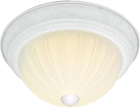 2 Light 13 Flush Mount White Traditional Metal Dimmable