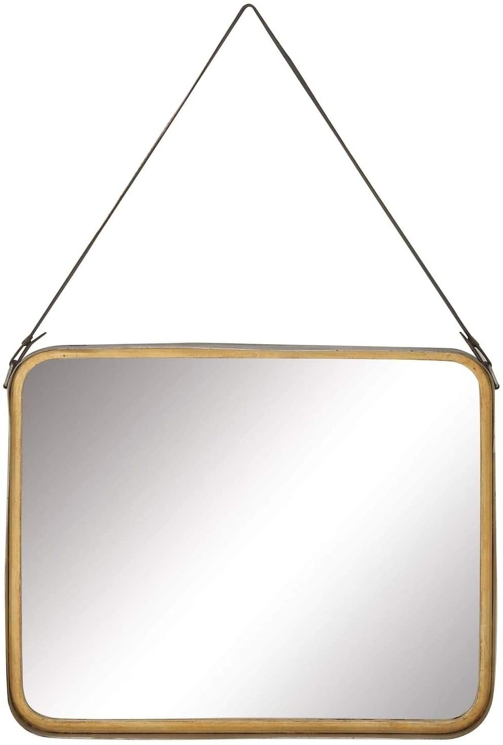 Metal Square Wall Mirror 20 inches Wide 30 inches High Black/Gold Industrial