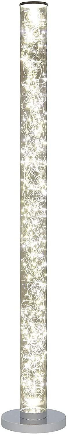 Led Column Floor Lamp Crystal White Reading Light Rope Chrome Standing Lamp Acrylic Bedroom Living Room - Diamond Home USA