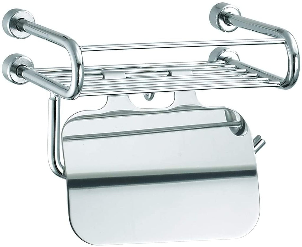 MISC Empire Stainless Steel Toilet Paper Holder Storage Grey Silver Polished Includes Hardware