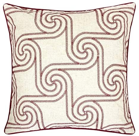 Unknown1 Cozy Red Embroidery Throw Pillow Cover Insert (Set 2) Embroidered Polyester Removable