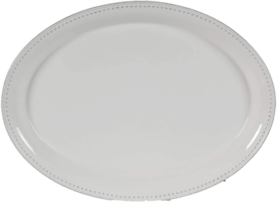 Gloss White 2 inch Serving Platter Porcelain 1