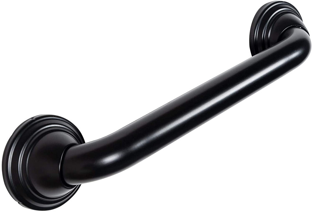 Decorative Shower Safety Grab Bar Black 12" Stainless Steel - Diamond Home USA