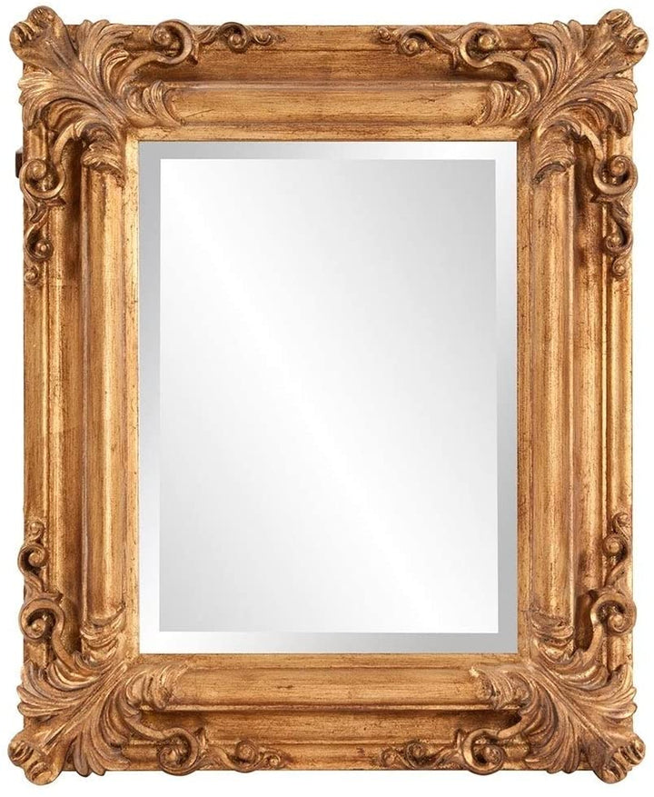 Rustic Gold Wall Mirror Classic Traditional Beveled Glass Includes Hardware