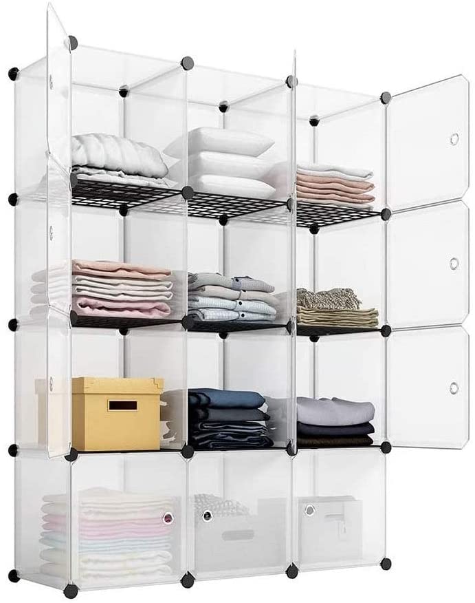 12 Cube Storage Cube Shelving Bookcase Bookshelf Organizing Closet White Modern Contemporary Plastic Includes Hardware - Diamond Home USA