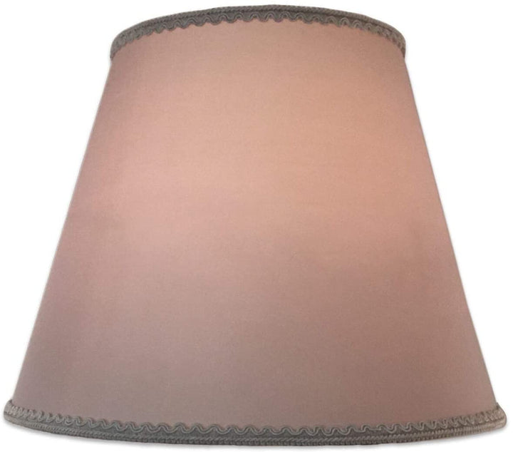 Set 2 Designer Empire Hardback Lamp Shade Top Bottom Trim (8x14x11) Gray Grey Traditional - Diamond Home USA