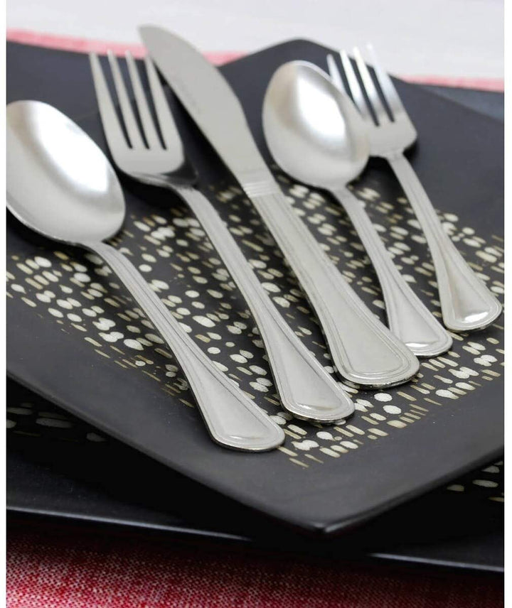 65 Piece Flatware Set Silver Stainless Steel - Diamond Home USA