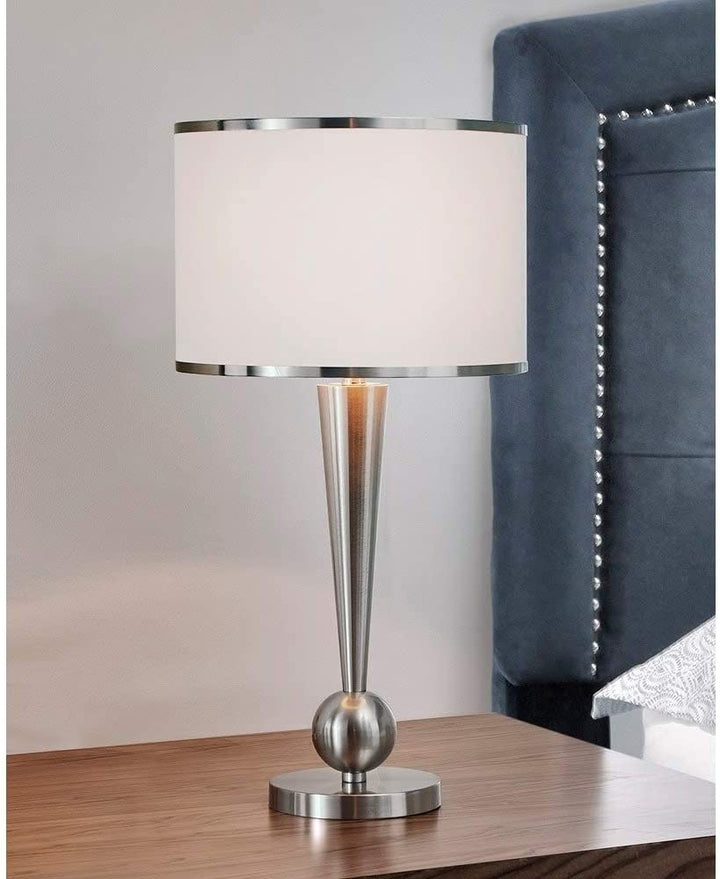 Metal Modern Table Lamp Silver Contemporary