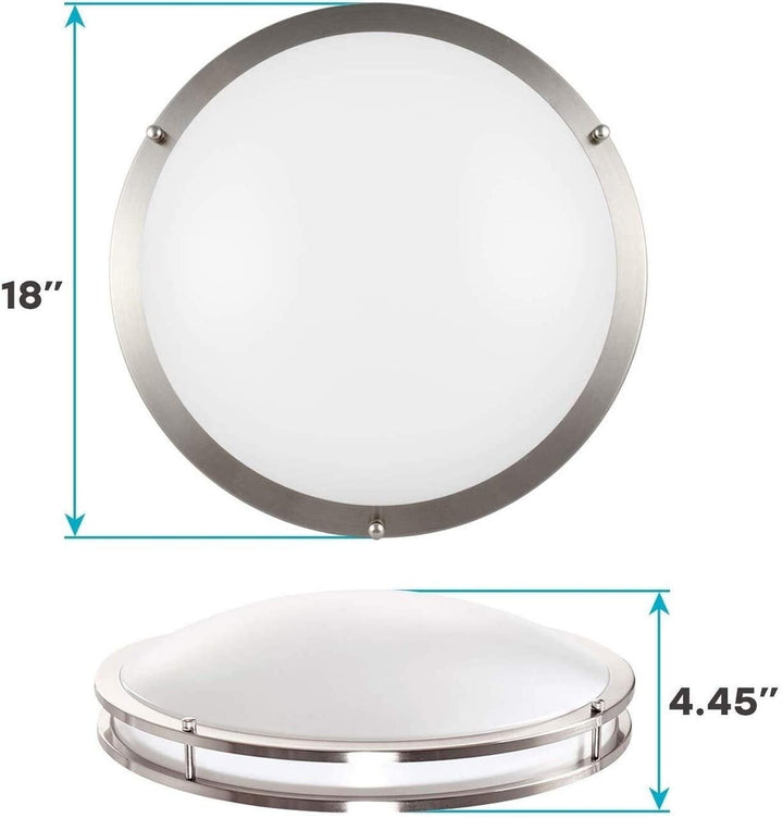 18 Inch Led Flush Mount Ceiling Light Color Temperature Selectable 2700k / 3000k 3500k 4000k 5000k Metallic Modern Contemporary Acrylic Metal Dimmable