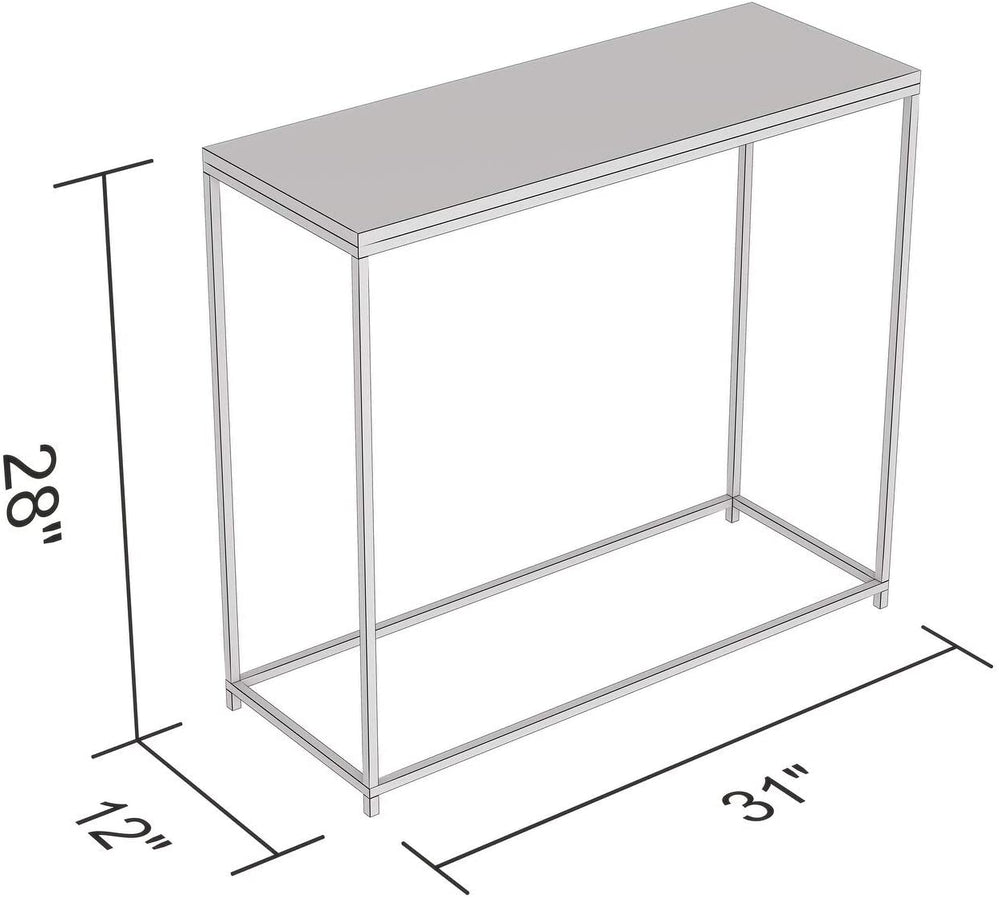 Console Table 31l White Silver Metal 31' X 12' 28' Modern Contemporary Rectangle MDF - Diamond Home USA