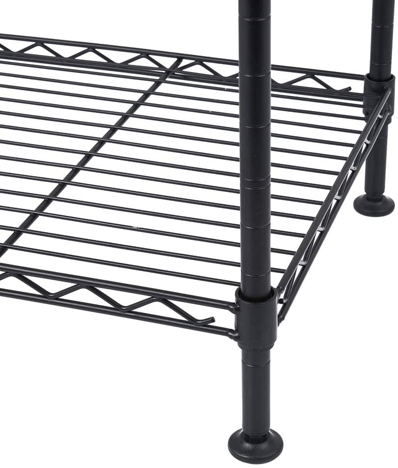 50x30xh80 cm 4 Tier Kitchen Metal Organizer Wire Storage Shelving Rack Black - Diamond Home USA