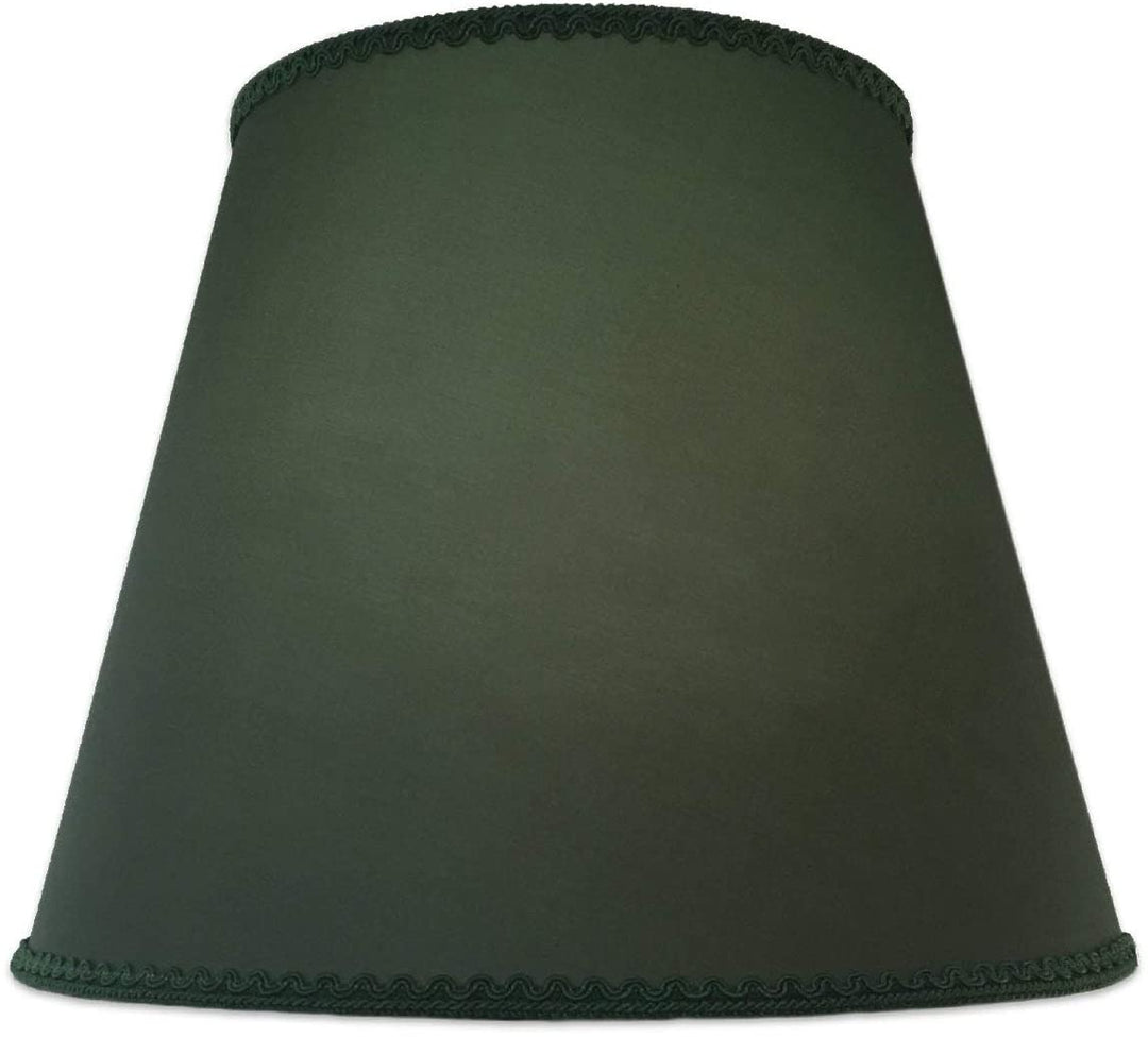 Set 2 Designer Empire Hardback Lamp Shade Top Bottom Trim (8x14x11) Green Traditional - Diamond Home USA