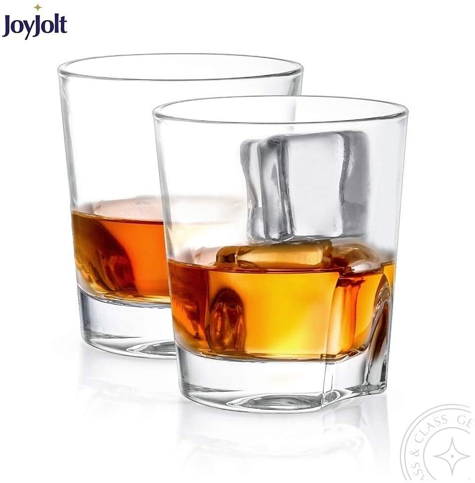 UKN Non leaded Crystal Old Fashioned Whiskey Glass 8 4 Oz Set 2 Clear