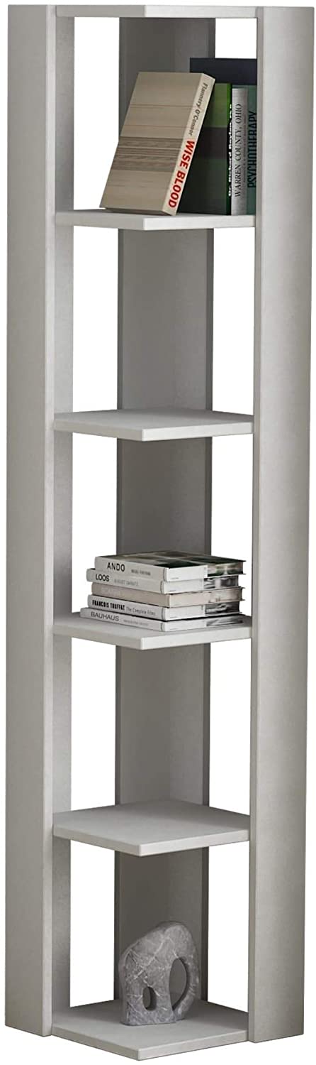 Bruce Modern Bookcase White Contemporary Wood Includes Hardware - Diamond Home USA