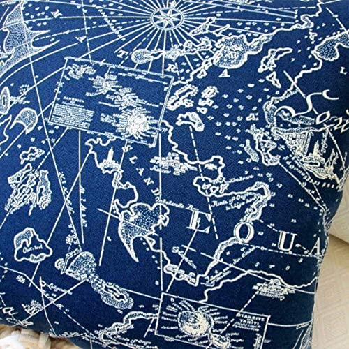 18 inch Indoor/Outdoor Coastal Beach Home South Seas Nautical Navy Blue Throw Pillow (Set 2) Off White Graphic Sports Bohemian Eclectic Polyester Two - Diamond Home USA