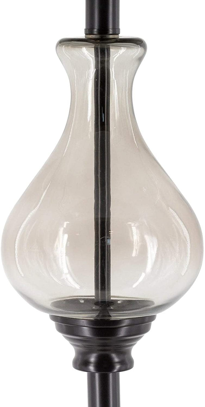 Traditional Glass Metal 60 75 inch Floor Lamp 60 75" h X 13" w 13" d Black Bronze Bulbs Included