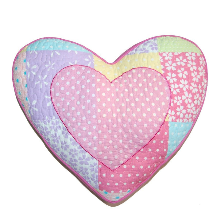 17 X 15 Inch Kids Pink Blue Heart Throw Pillow Floral Sofa