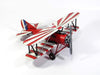 Decorative Red White Blue Model Airplane Small Color Iron Antique