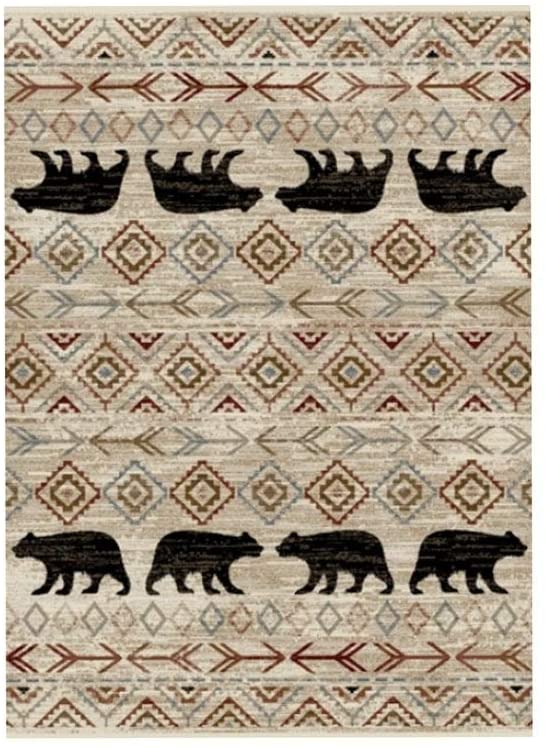 Rustic Quilt Accent Rug 30"x46" Color Nature Lodge Rectangle Nylon Latex Free