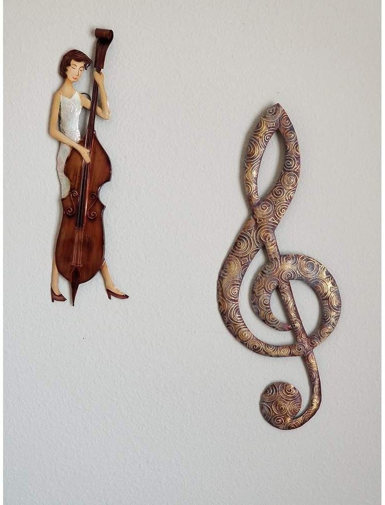 Music Note Wall Decor Gold Traditional Metal Handmade - Diamond Home USA