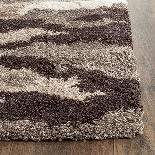 Brown Beige Camo Rug Grey Runner Carpet Camouflage Rugged Carpeting Living Area Entryway Gray Large Shag Polypropylene 2'3" x 7'