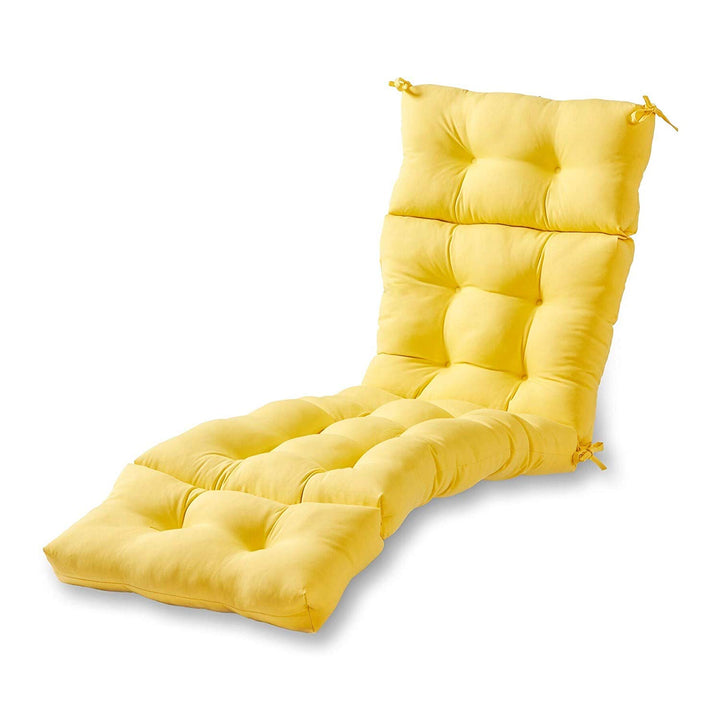 72" Lounge Cushion Yellow Outdoor 6ft Patio Chaise Pad Lounger Solid Color Long Oversized Rectangle Shaped All Weather Polyester