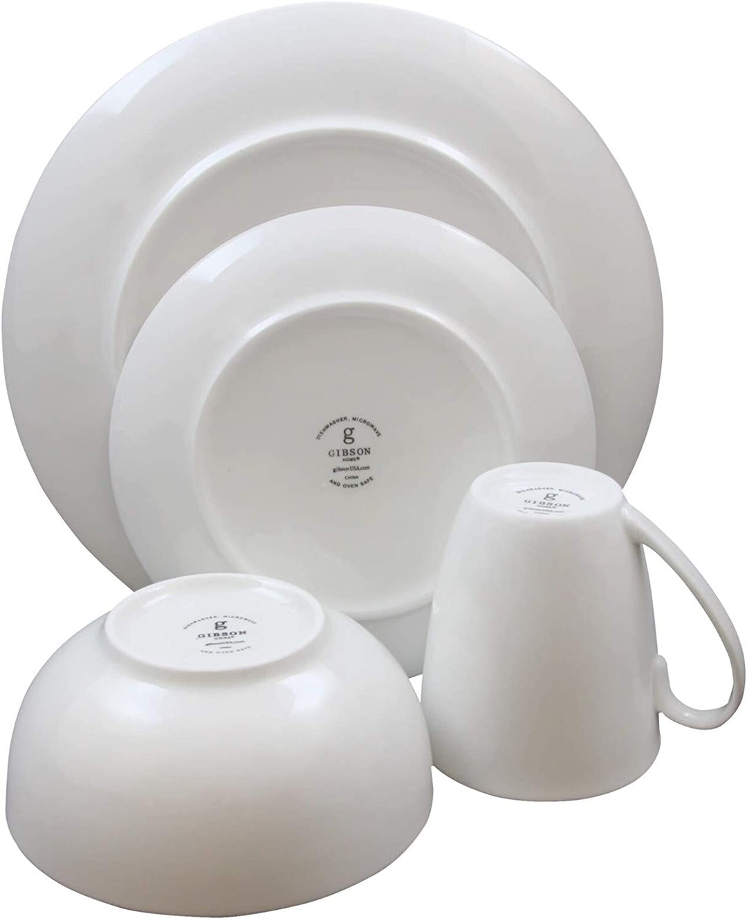 16 Piece Dinnerware Set White Solid Casual Round Ceramic Microwave Safe - Diamond Home USA