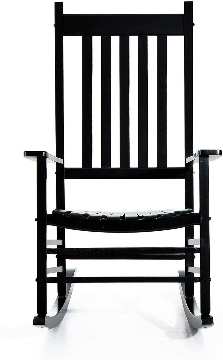 Outdoor Porch Patio Wooden Rocking Chair Black Modern