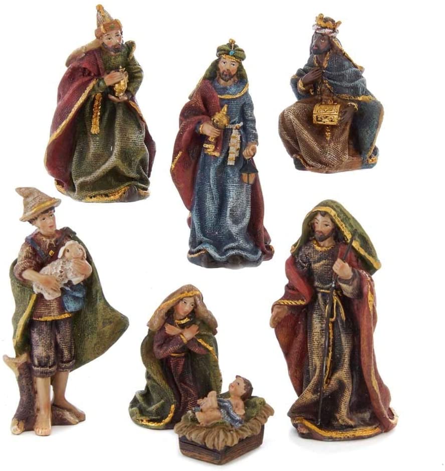 3 5 inch Resin Nativity 7 Piece Set