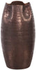MISC Textured Deep Copper Aluminum Pinched Top Vase Small Brown