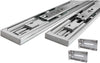 Hydraulic Soft Close 18 inch Full Extension Drawer Slides Rear Mounting Brackets (Pack 3 Pair) Silver Metal