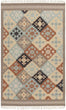 MISC Hand Woven Ayacucho Grey Southwestern Wool Flatweave Area Rug 3'6" X 5'6" Geometric Casual Novelty Rectangle Latex Free Handmade