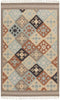 MISC Hand Woven Ayacucho Grey Southwestern Wool Flatweave Area Rug 3'6" X 5'6" Geometric Casual Novelty Rectangle Latex Free Handmade