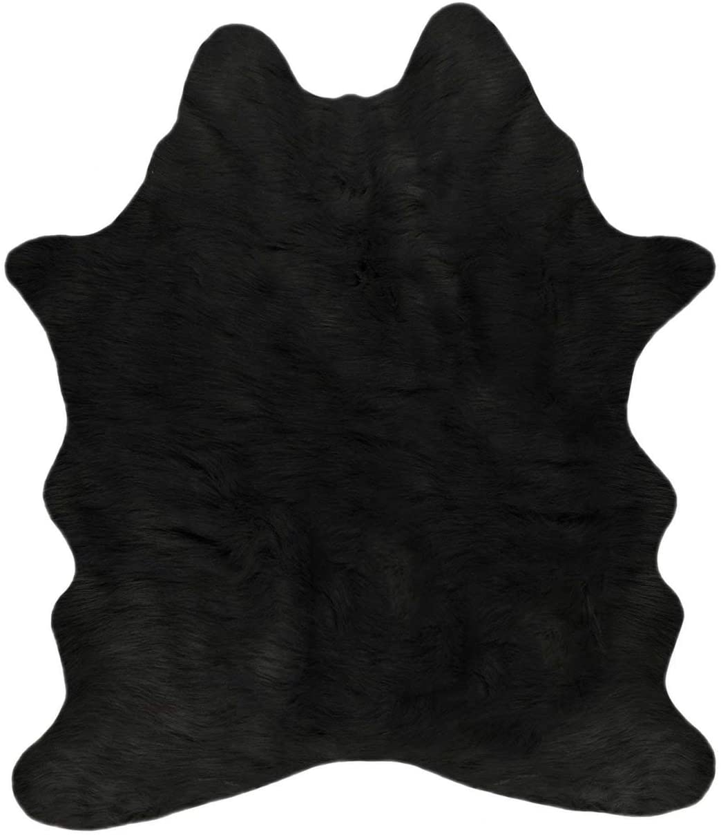 Cowhide Rug 4 X 5 Black 4' 5' Modern Contemporary Acrylic