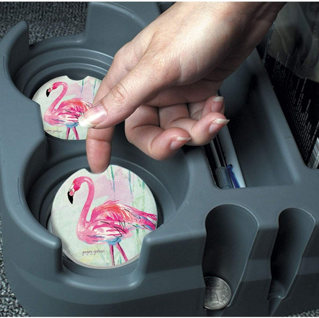 Car Coaster Flamingo Flair Set 2 2 5 Color - Diamond Home USA