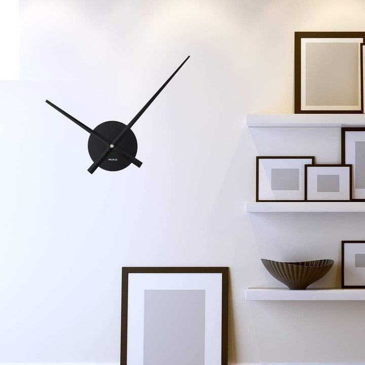 Minimal Wall Clock Black Simple Home Art Modern Contemporary Round Metal Minute Hand - Diamond Home USA