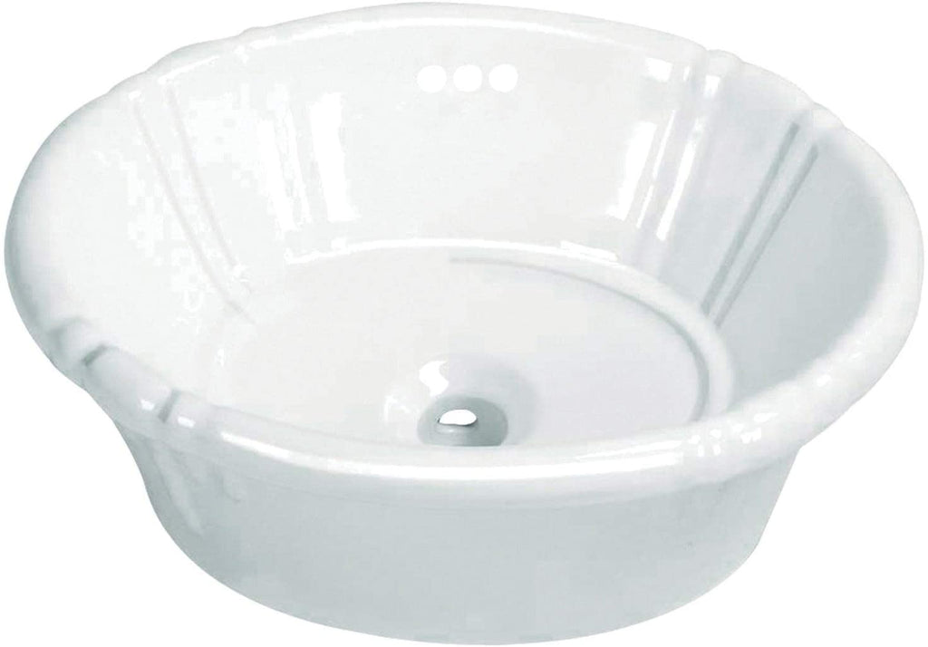 MISC Vintage Vitreous China Single Bowl Vessel Bathroom Sink White Glossy