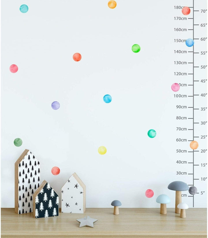 MISC 63 Pieces 3" Watercolor Little Circles Polka Dots Wall Sticker Set Green Children's Art Removable