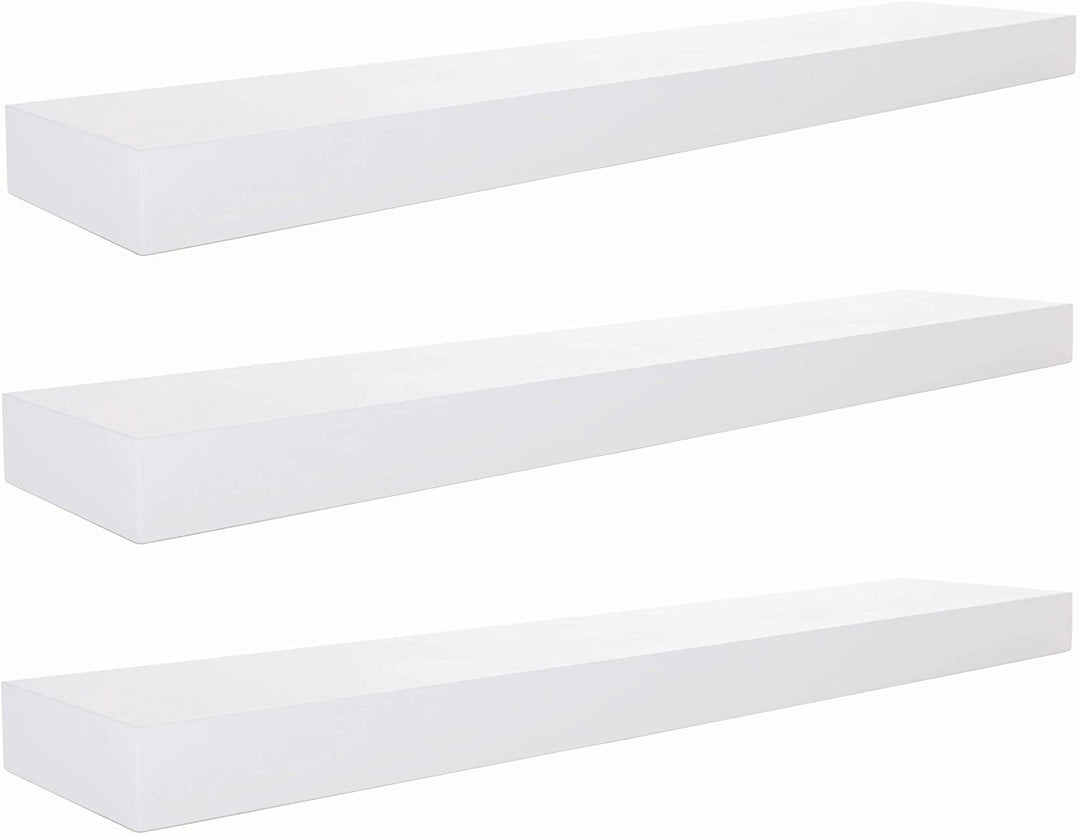 Wall Shelf Set 3 White 24" - Diamond Home USA