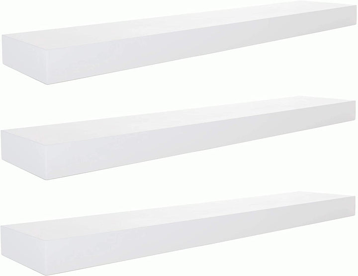 Wall Shelf Set 3 White 24" - Diamond Home USA