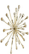 UKN 12 5" Dia Gold Starburst Metal/Clear Beads Wall Art Clear Modern Contemporary Acrylic Metal Handmade