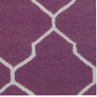 Handmade Design Wool Rug (India) 5' X 7' Ivory Purple Geometric Oriental Modern Contemporary Rectangle Natural Fiber Latex Free
