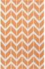 Hand Woven Papaya Wool Area Rug 8' X 11' Orange Geometric Modern Contemporary Rectangle Latex Free Handmade