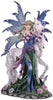 10" h Blue Purple Spring Fairy Unicorn Statue Fantasy Decoration Figurine Polyresin